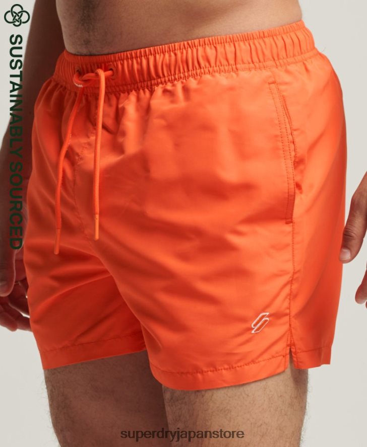 コードエッセンシャル 15 インチ リサイクル スイムショーツ 男性 Superdry 衣類 オレンジ 2J62PZ429