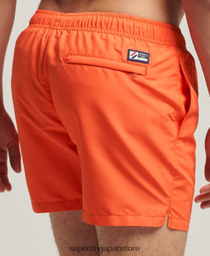 コードエッセンシャル 15 インチ リサイクル スイムショーツ 男性 Superdry 衣類 オレンジ 2J62PZ429