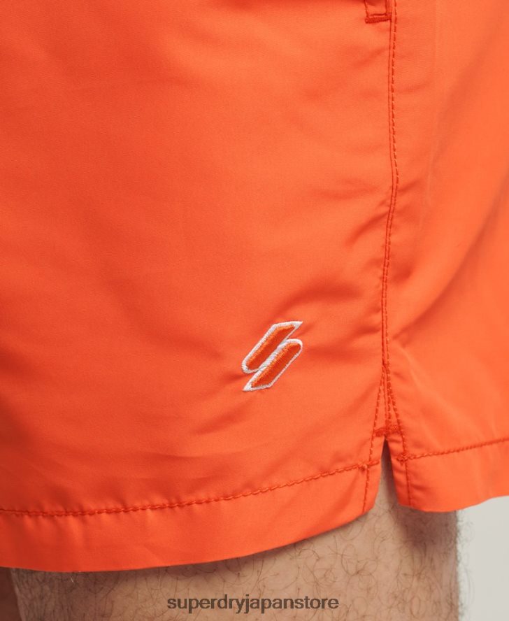 コードエッセンシャル 15 インチ リサイクル スイムショーツ 男性 Superdry 衣類 オレンジ 2J62PZ429