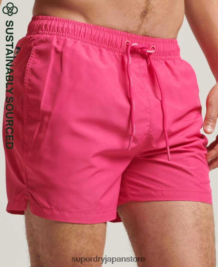 コードエッセンシャル 15 インチ リサイクル スイムショーツ 男性 Superdry 衣類 ピンク 2J62PZ435