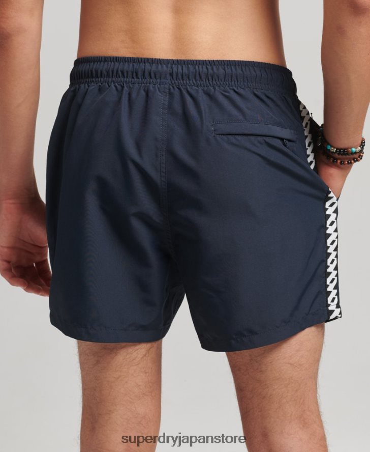 テープ 15 インチ リサイクル スイムショーツ 男性 Superdry 衣類 海軍 2J62PZ450