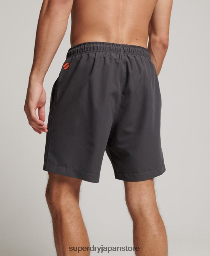 コアスポーツ 17 インチ リサイクル スイムショーツ 男性 Superdry 衣類 濃い灰色 2J62PZ385