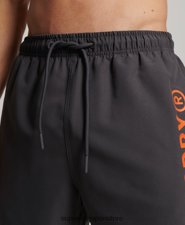 コアスポーツ 17 インチ リサイクル スイムショーツ 男性 Superdry 衣類 濃い灰色 2J62PZ385