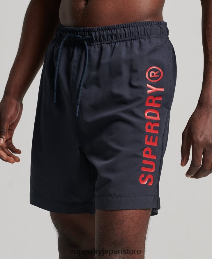 コアスポーツ 17 インチ リサイクル スイムショーツ 男性 Superdry 衣類 海軍 2J62PZ392
