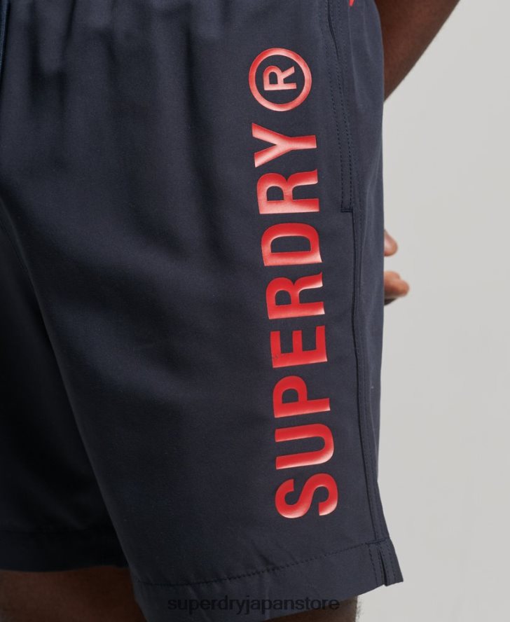 コアスポーツ 17 インチ リサイクル スイムショーツ 男性 Superdry 衣類 海軍 2J62PZ392