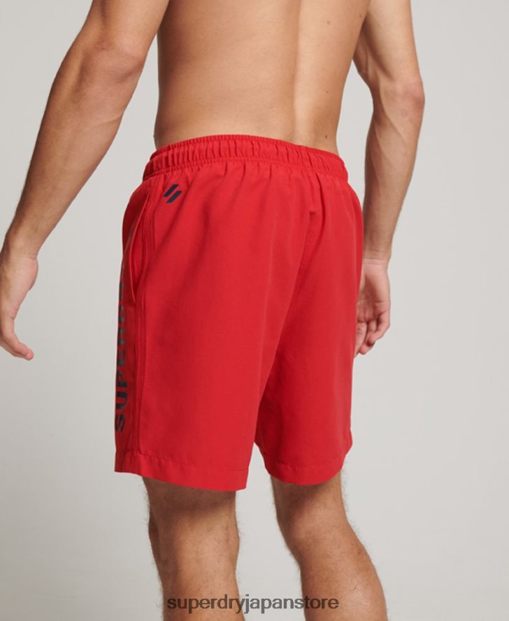 コアスポーツ 17 インチ リサイクル スイムショーツ 男性 Superdry 衣類 赤 2J62PZ396