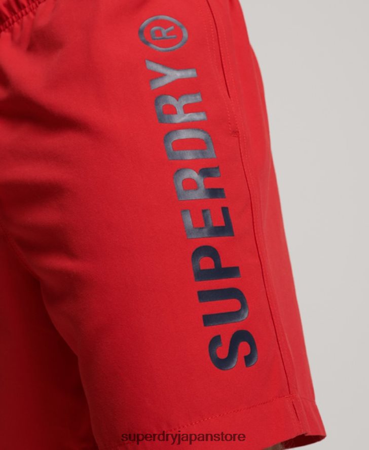 コアスポーツ 17 インチ リサイクル スイムショーツ 男性 Superdry 衣類 赤 2J62PZ396