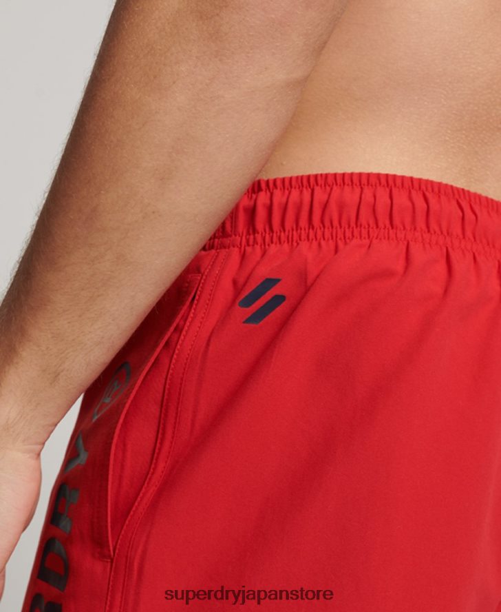 コアスポーツ 17 インチ リサイクル スイムショーツ 男性 Superdry 衣類 赤 2J62PZ396