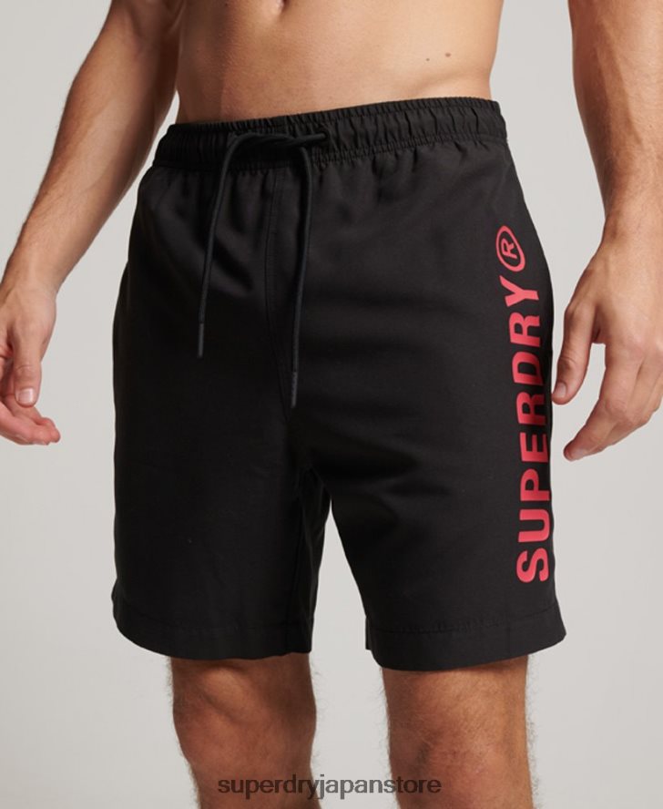 コアスポーツ 17 インチ リサイクル スイムショーツ 男性 Superdry 衣類 黒 2J62PZ399