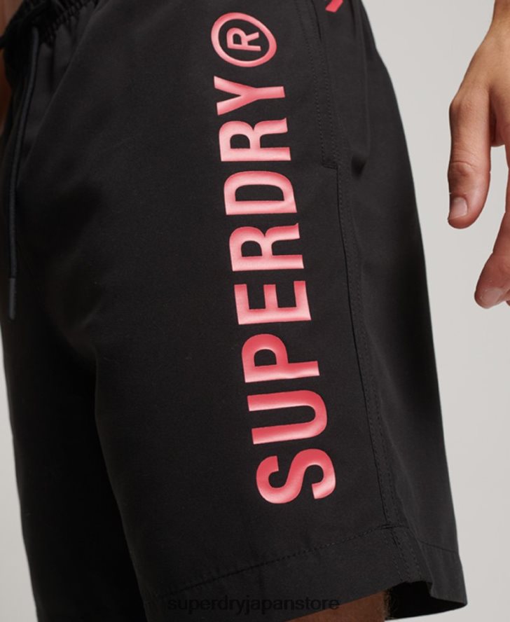 コアスポーツ 17 インチ リサイクル スイムショーツ 男性 Superdry 衣類 黒 2J62PZ399