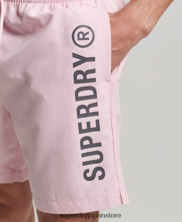 コアスポーツ 17 インチ リサイクル スイムショーツ 男性 Superdry 衣類 ピンク 2J62PZ405
