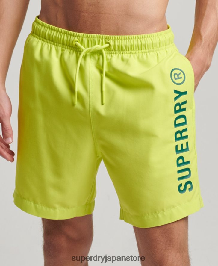 コアスポーツ 17 インチ リサイクル スイムショーツ 男性 Superdry 衣類 黄色 2J62PZ424