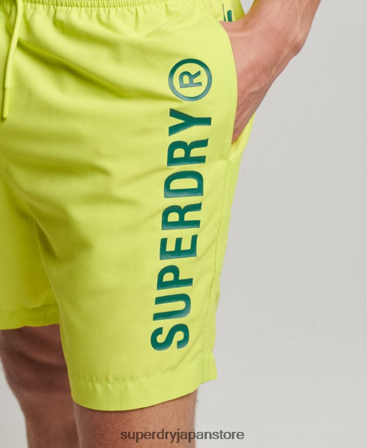 コアスポーツ 17 インチ リサイクル スイムショーツ 男性 Superdry 衣類 黄色 2J62PZ424