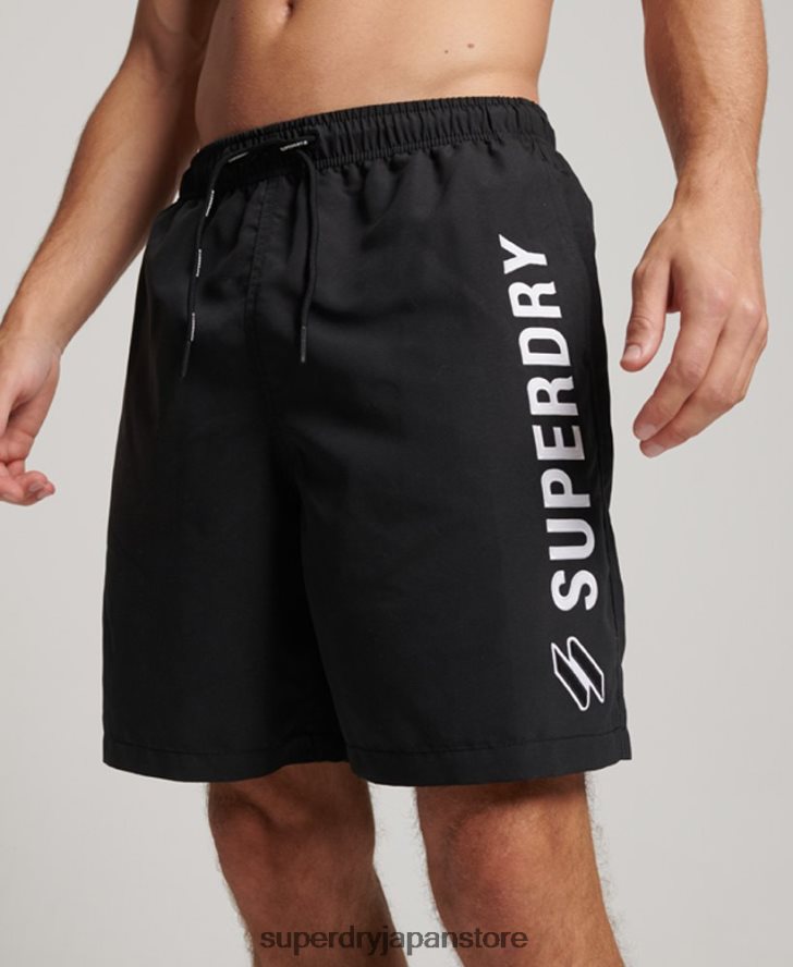 アップリケ 19 インチ リサイクル スイムショーツ 男性 Superdry 衣類 黒 2J62PZ406
