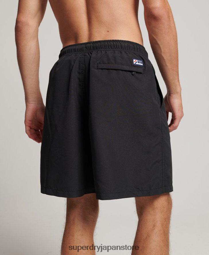 アップリケ 19 インチ リサイクル スイムショーツ 男性 Superdry 衣類 黒 2J62PZ406