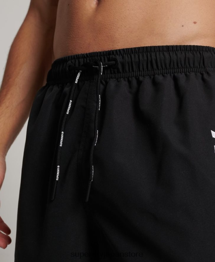 アップリケ 19 インチ リサイクル スイムショーツ 男性 Superdry 衣類 黒 2J62PZ406