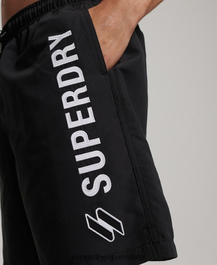 アップリケ 19 インチ リサイクル スイムショーツ 男性 Superdry 衣類 黒 2J62PZ406