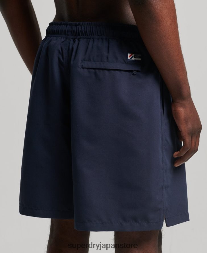 アップリケ 19 インチ リサイクル スイムショーツ 男性 Superdry 衣類 海軍 2J62PZ409
