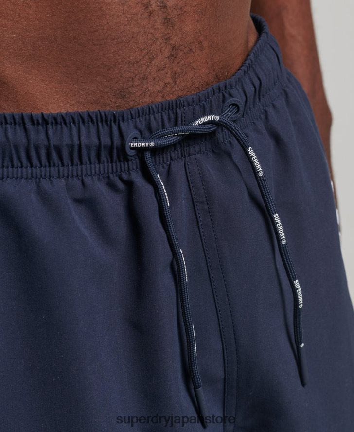 アップリケ 19 インチ リサイクル スイムショーツ 男性 Superdry 衣類 海軍 2J62PZ409