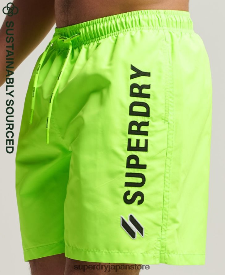アップリケ 19 インチ リサイクル スイムショーツ 男性 Superdry 衣類 緑 2J62PZ416