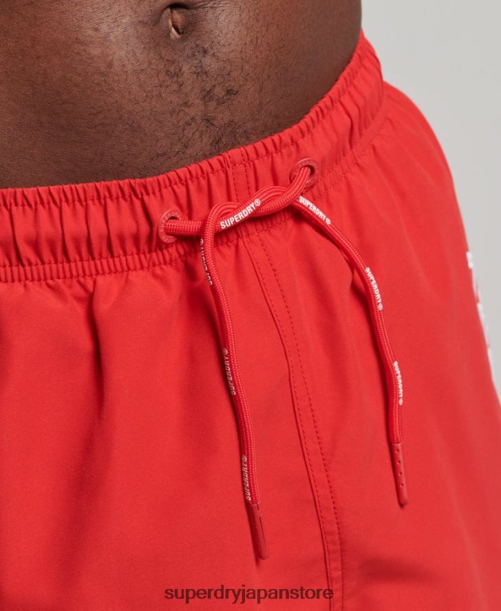 アップリケ 19 インチ リサイクル スイムショーツ 男性 Superdry 衣類 赤 2J62PZ422