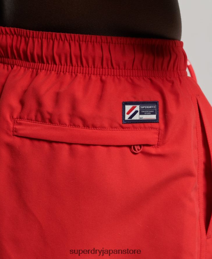 アップリケ 19 インチ リサイクル スイムショーツ 男性 Superdry 衣類 赤 2J62PZ422