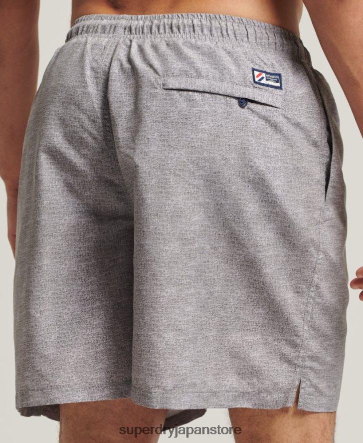 アップリケ 19 インチ リサイクル スイムショーツ 男性 Superdry 衣類 ライトグレー 2J62PZ428