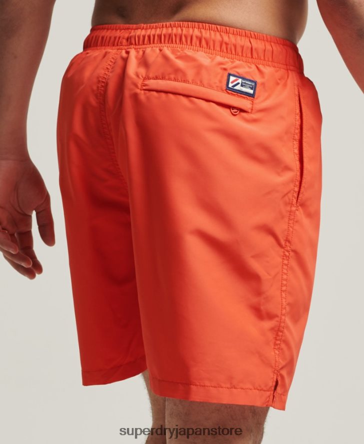 アップリケ 19 インチ リサイクル スイムショーツ 男性 Superdry 衣類 オレンジ 2J62PZ430