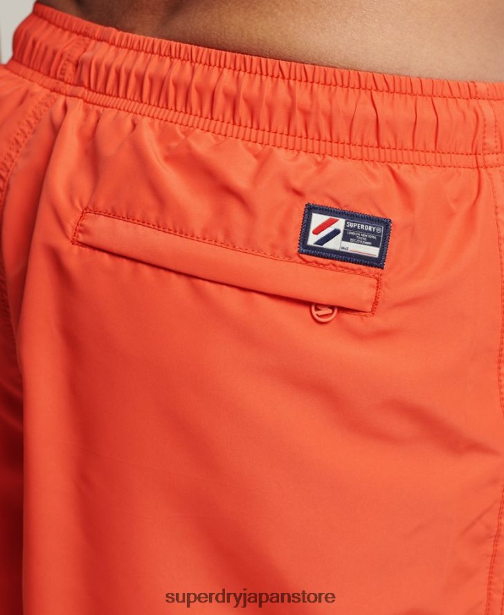 アップリケ 19 インチ リサイクル スイムショーツ 男性 Superdry 衣類 オレンジ 2J62PZ430