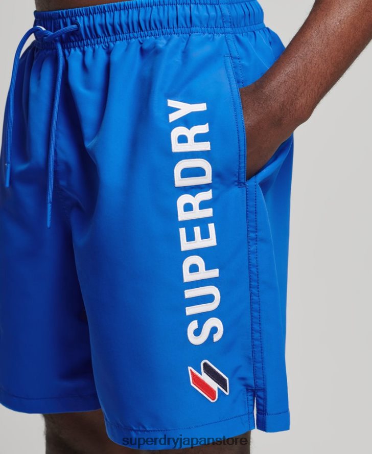 アップリケ 19 インチ リサイクル スイムショーツ 男性 Superdry 衣類 青 2J62PZ433