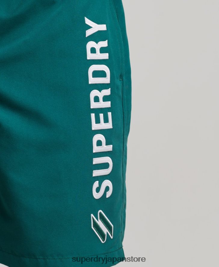 アップリケ 19 インチ リサイクル スイムショーツ 男性 Superdry 衣類 緑 2J62PZ452