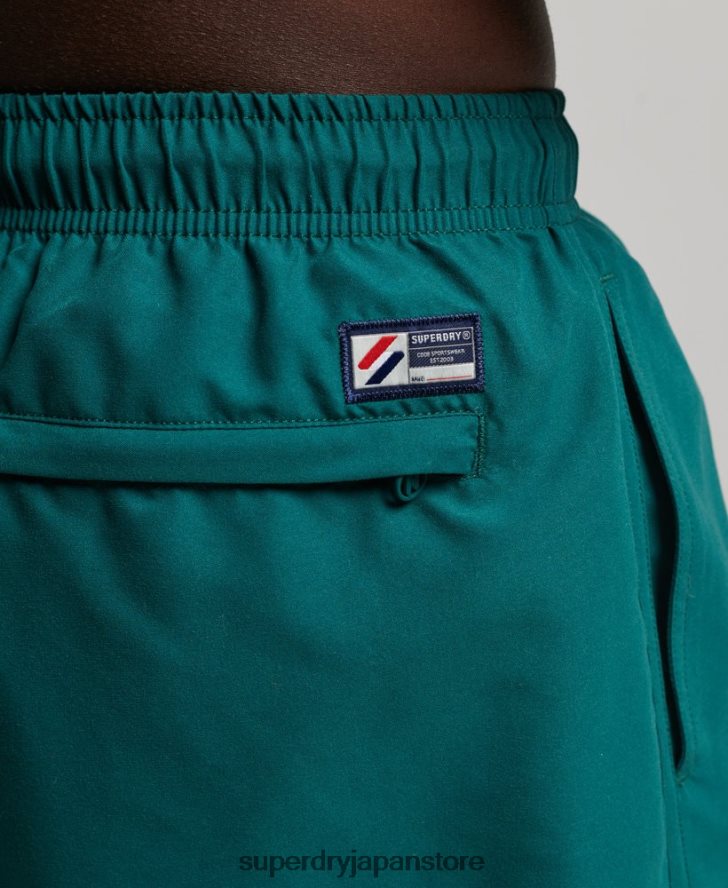 アップリケ 19 インチ リサイクル スイムショーツ 男性 Superdry 衣類 緑 2J62PZ452