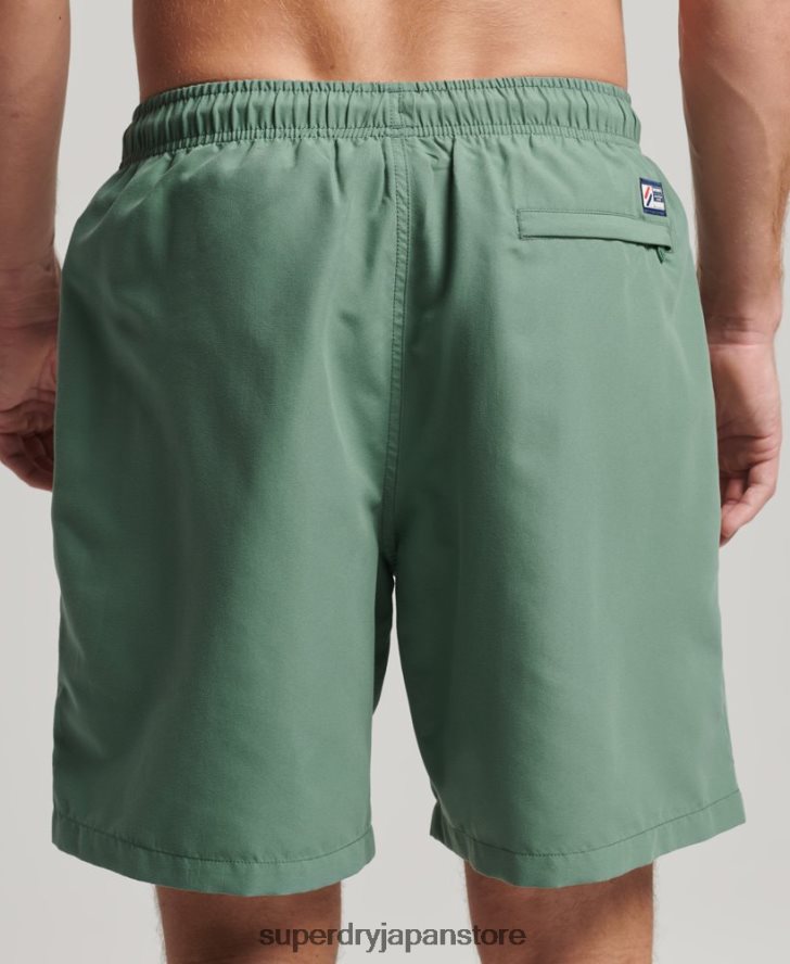 アップリケ 19 インチ リサイクル スイムショーツ 男性 Superdry 衣類 緑 2J62PZ56