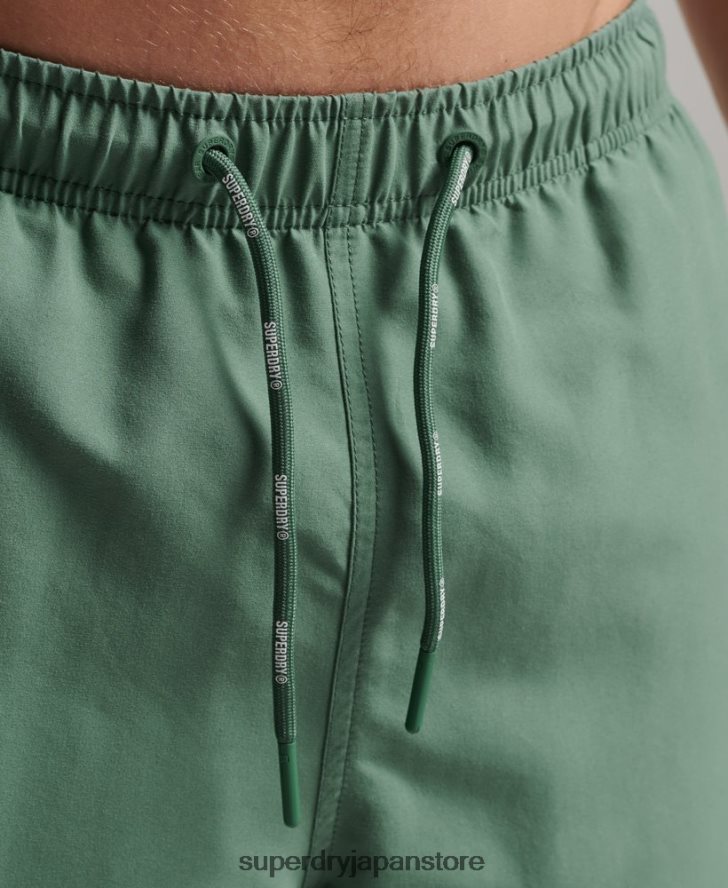 アップリケ 19 インチ リサイクル スイムショーツ 男性 Superdry 衣類 緑 2J62PZ56