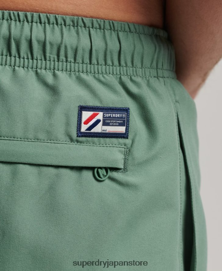 アップリケ 19 インチ リサイクル スイムショーツ 男性 Superdry 衣類 緑 2J62PZ56