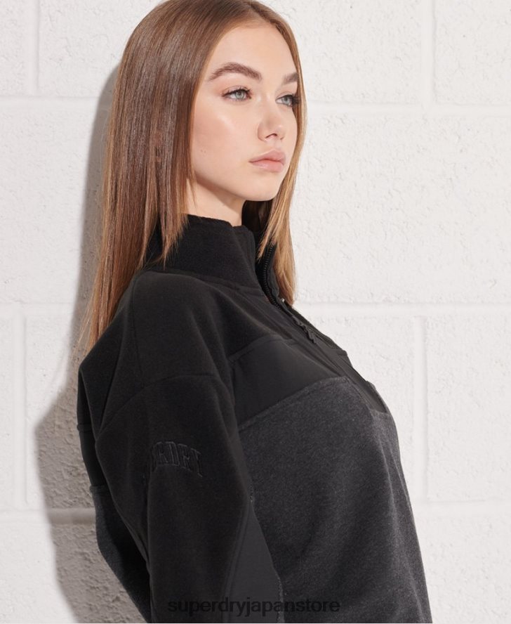 スポーツスタイルドルマン1/4ジップスウェットシャツ 女性 Superdry 衣類 黒 2J62PZ3492