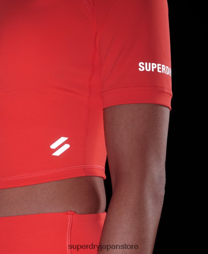 ラン3/4タイトクロップトップ 女性 Superdry 衣類 コーラル 2J62PZ6311