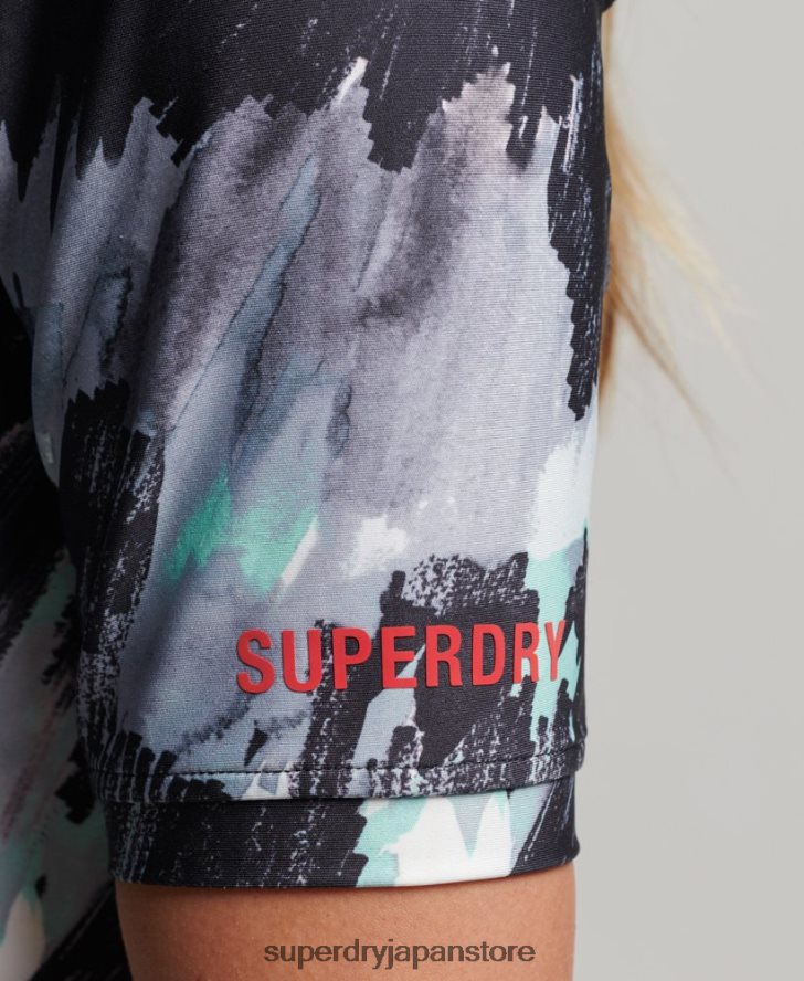 ラン3/4タイトクロップトップ 女性 Superdry 衣類 濃い灰色 2J62PZ6318