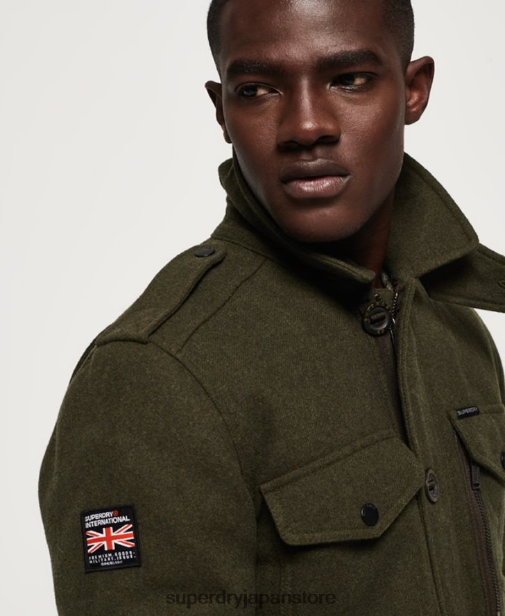 ティト 4 ポケット ウール ジャケット 男性 Superdry 衣類 緑 2J62PZ1203