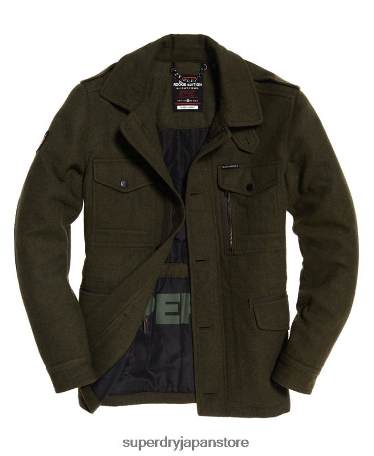 ティト 4 ポケット ウール ジャケット 男性 Superdry 衣類 緑 2J62PZ1203