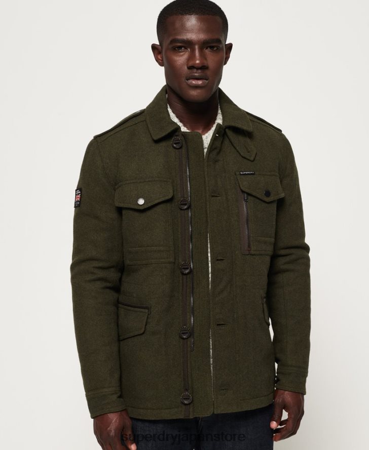 ティト 4 ポケット ウール ジャケット 男性 Superdry 衣類 緑 2J62PZ1203