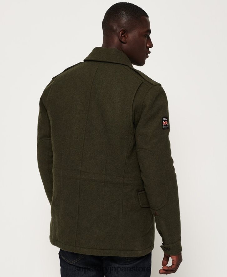 ティト 4 ポケット ウール ジャケット 男性 Superdry 衣類 緑 2J62PZ1203