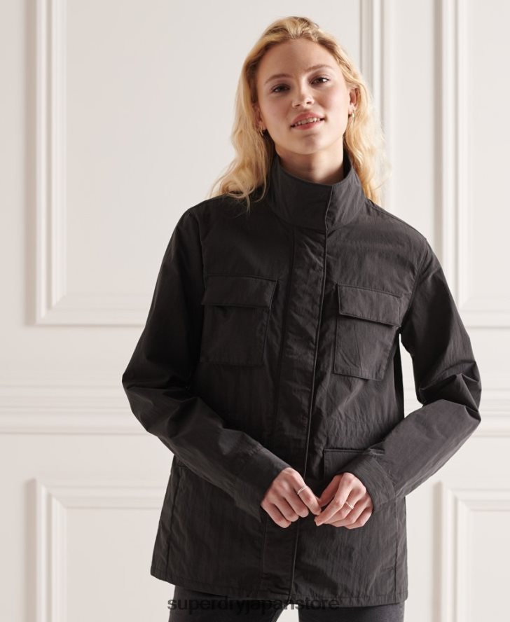リップストップ6ポケットジャケット 女性 Superdry 衣類 黒 2J62PZ5641