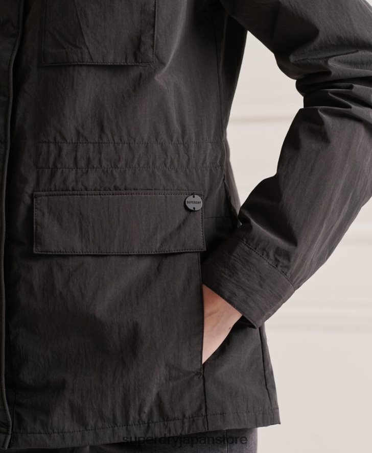 リップストップ6ポケットジャケット 女性 Superdry 衣類 黒 2J62PZ5641
