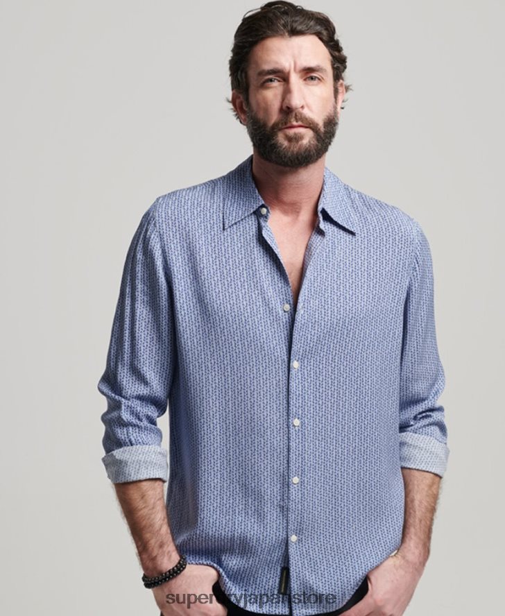 70年代のシャツ 男性 Superdry 衣類 青 2J62PZ180