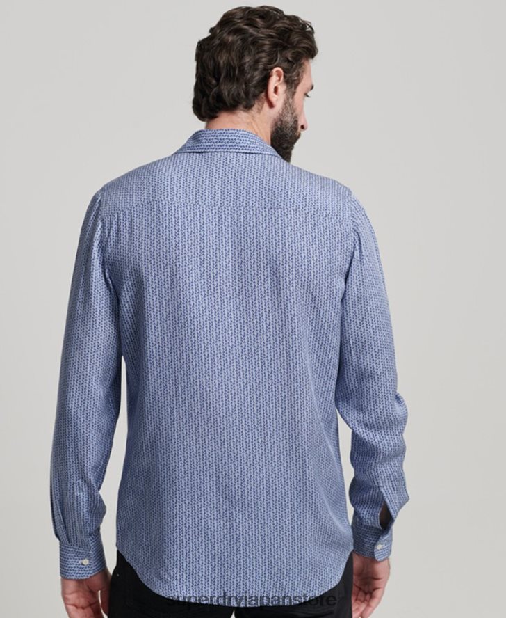 70年代のシャツ 男性 Superdry 衣類 青 2J62PZ180