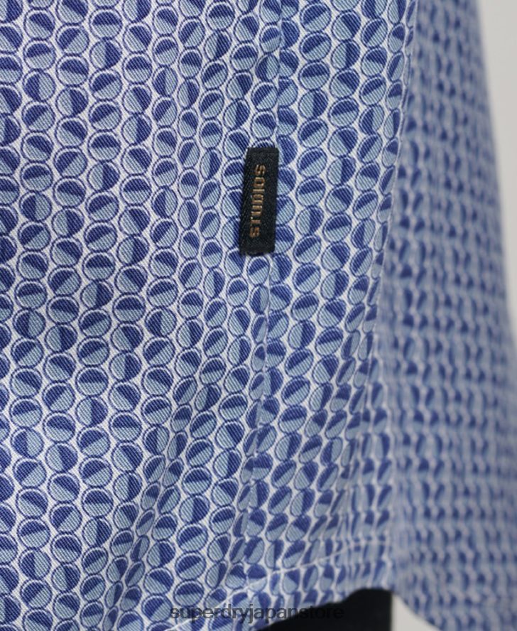 70年代のシャツ 男性 Superdry 衣類 青 2J62PZ180