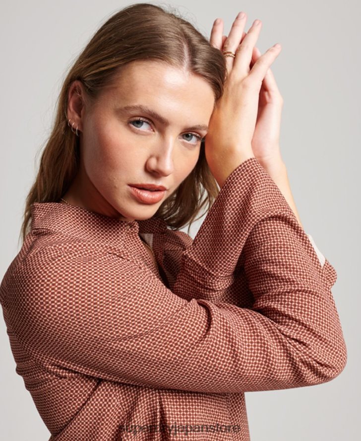 スタジオ 70 年代のシャツ 女性 Superdry 衣類 茶色 2J62PZ2906