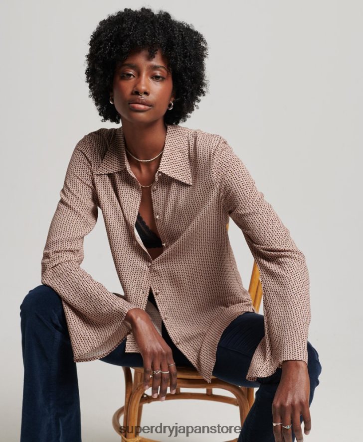スタジオ 70 年代のシャツ 女性 Superdry 衣類 ベージュ 2J62PZ2955