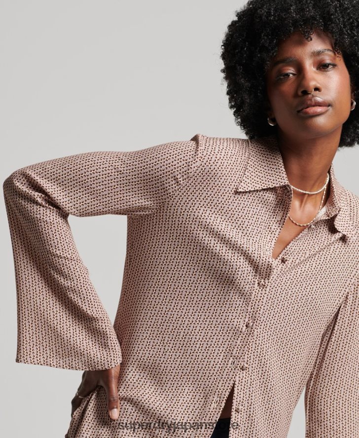 スタジオ 70 年代のシャツ 女性 Superdry 衣類 ベージュ 2J62PZ2955